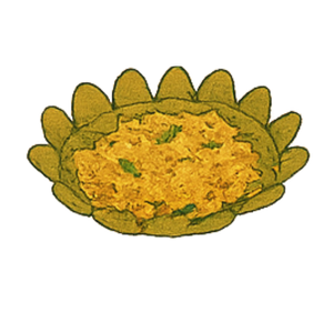 Bali Corn Cup - grilled corn kernels, lemon aioli, cilantro butter, and cured egg shavings.