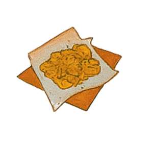 Tempeh Chips - crispy fried vegan tempeh chips served with a custom dipping sauce.